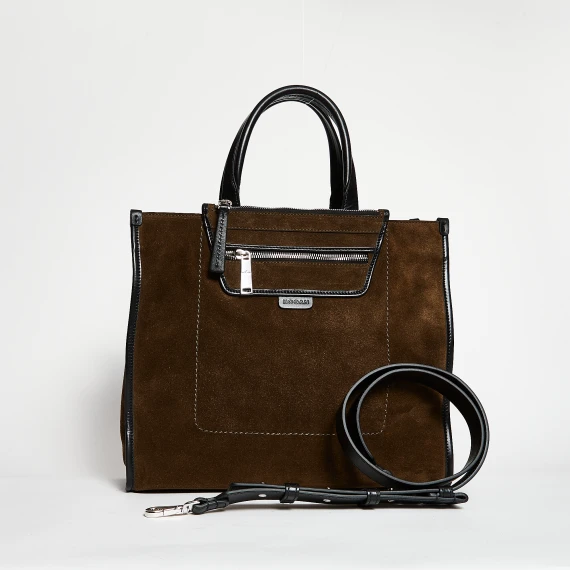 Borsa shopper in pelle scamosciata - Verdone/Nero - Taglia ONESIZE - Hogan