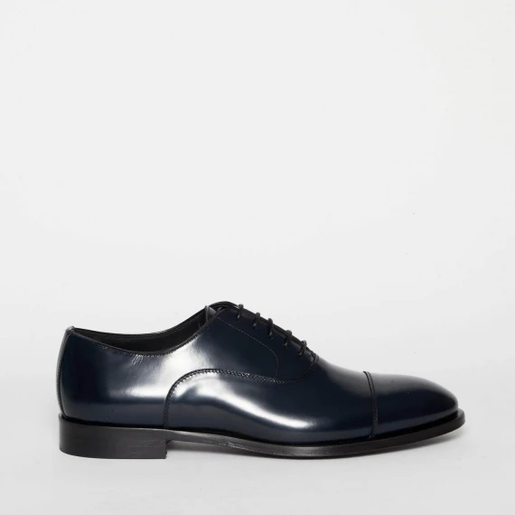 Stringata 1194 in pelle blu 