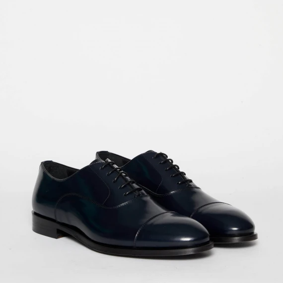 Stringata 1194 in pelle blu 