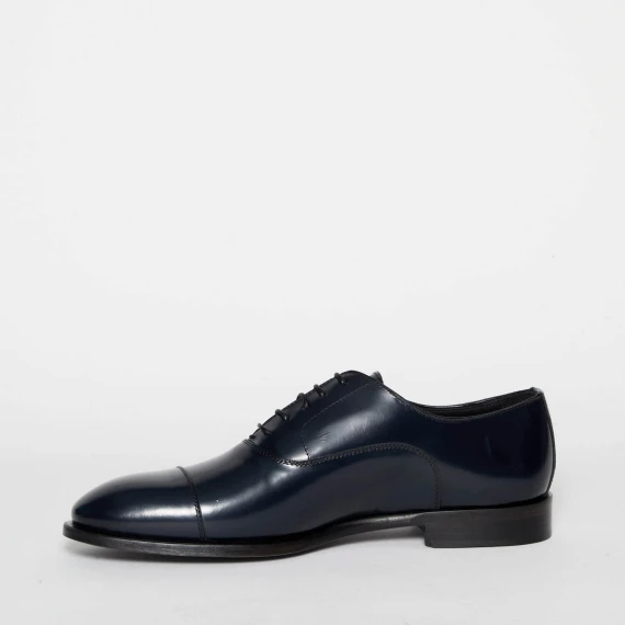 Stringata 1194 in pelle blu 