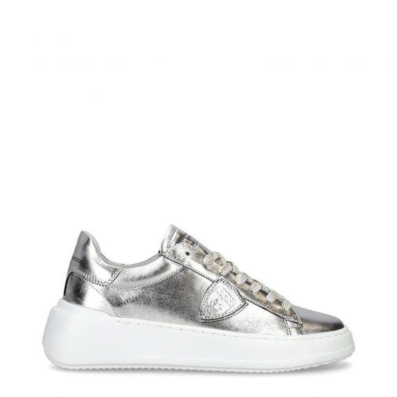 Sneakers Tres Temple in pelle argento 