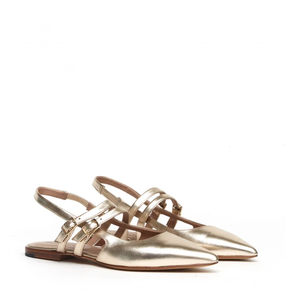 Slingback 795 in pelle oro 