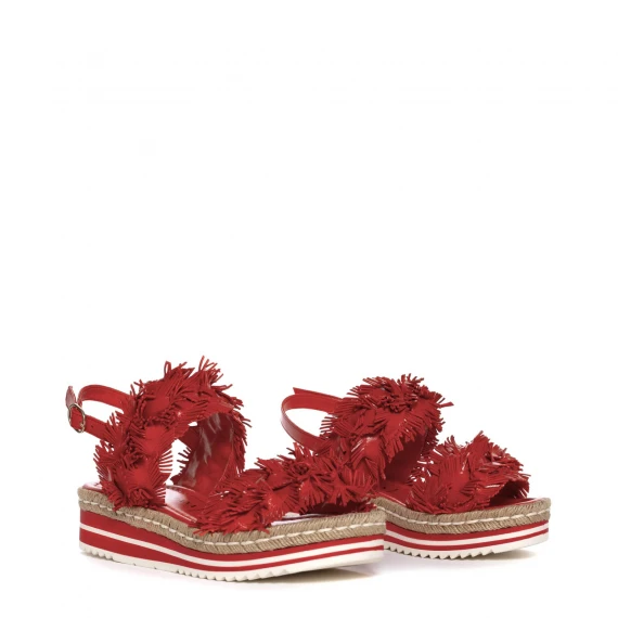 Sandali 10706 in pelle con dettagli a frange 