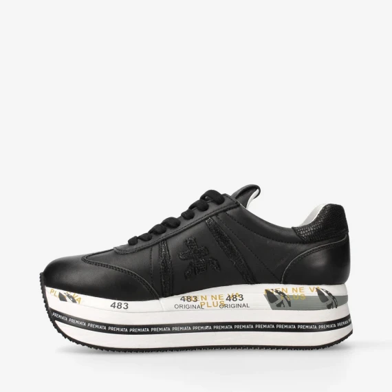 Sneakers Beth 6012 in pelle nera 