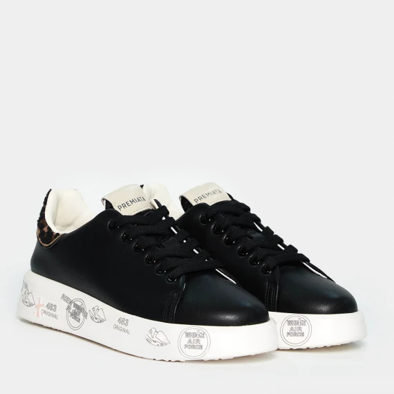 Sneakers Belle 6549 in pelle nera 