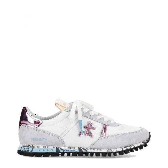 Sneakers Seand 6705 in pelle bianca e lilla 