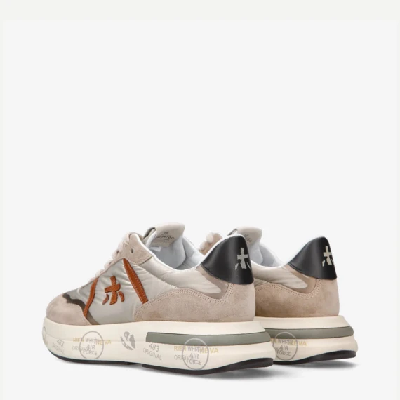 Sneakers Cassie 6470 in pelle scamosciata e tessuto beige 