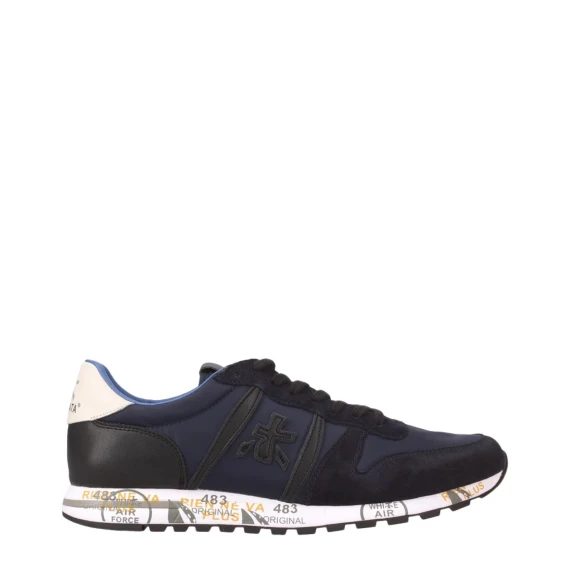 Sneakers Eric 7092 in pelle scamosciata e tessuto blu 