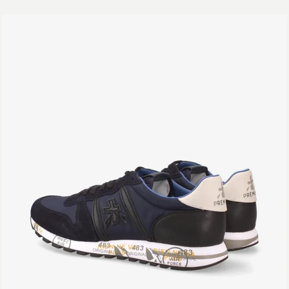 Sneakers Eric 7092 in pelle scamosciata e tessuto blu 