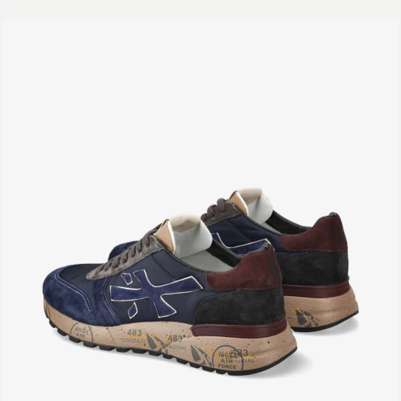 Sneakers Mick 6868 in pelle scamosciata e tessuto blu 