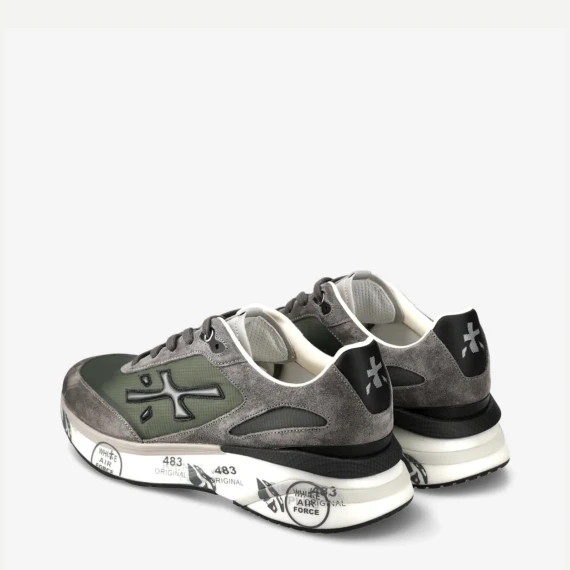 Sneakers Moerun 7106 in pelle scamosciata e tessuto verdone 