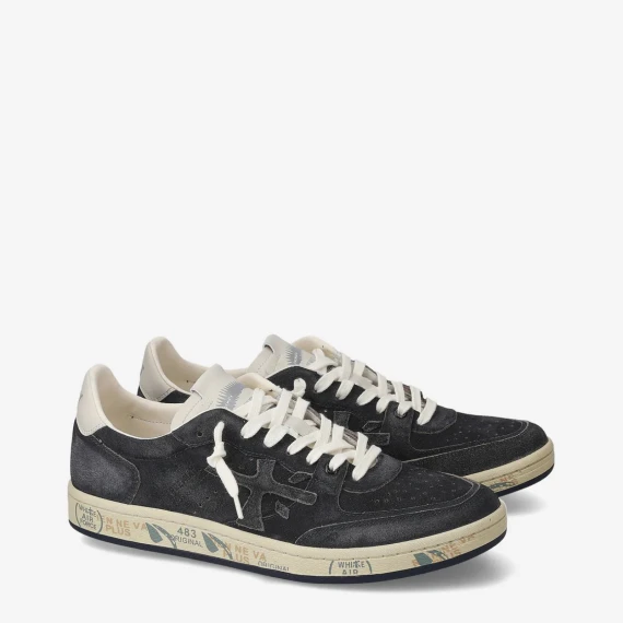 Sneakers BSKT CLAY 6962 in pelle scamosciata nera 