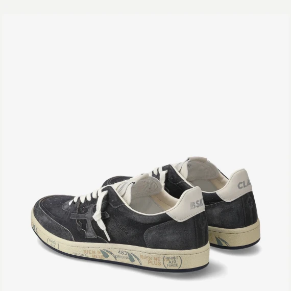 Sneakers BSKT CLAY 6962 in pelle scamosciata nera 