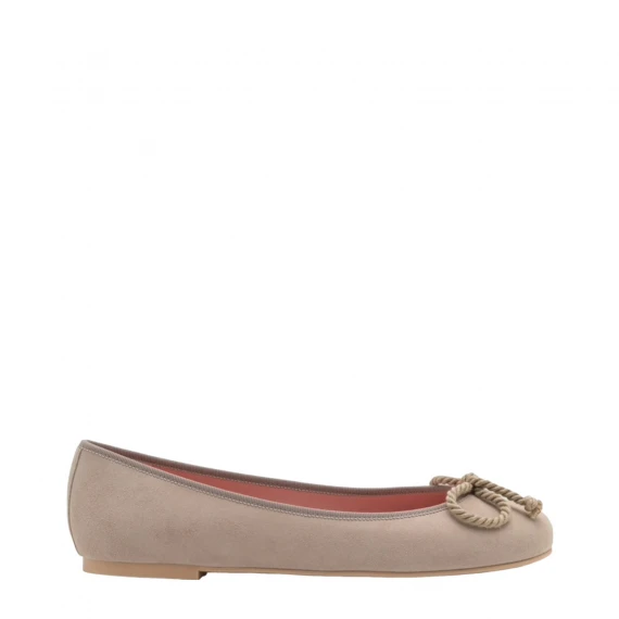 Ballerina 35663 in pelle scamosciata beige 