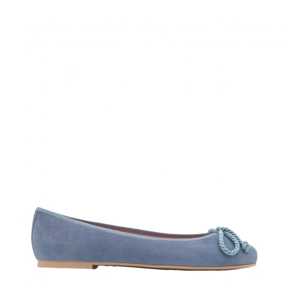 Ballerine 35663 in pelle scamosciata azzurra 