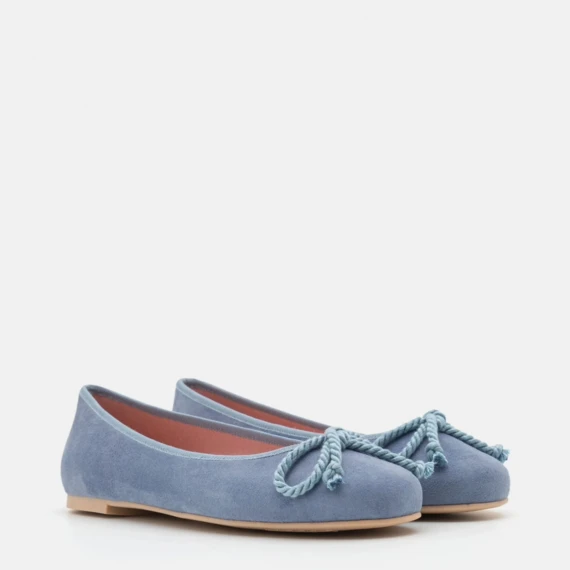 Ballerine 35663 in pelle scamosciata azzurra 