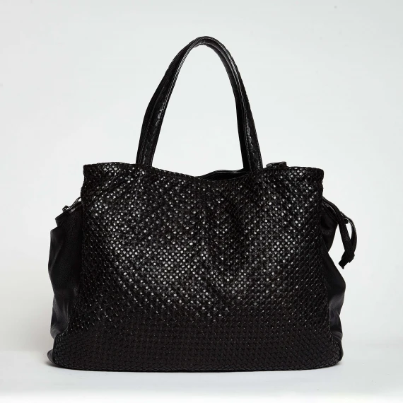 Borsa a mano H647 in pelle nera - Taglia ONESIZE - reptile's house