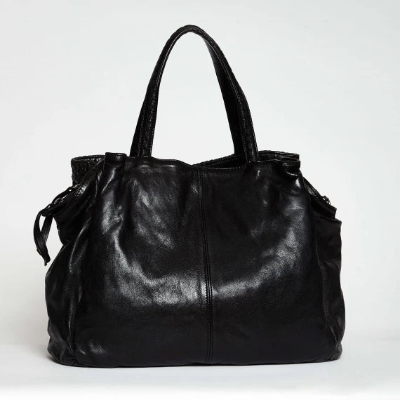 Borsa a mano H647 in pelle nera