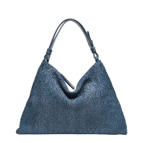 Wave Borsa a spalla intrecciata in pelle blu - Taglia ONESIZE - reptile's house