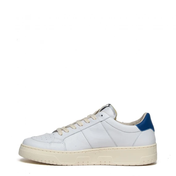 Sneakers Sail in pelle bianca e spoiler azzurro 