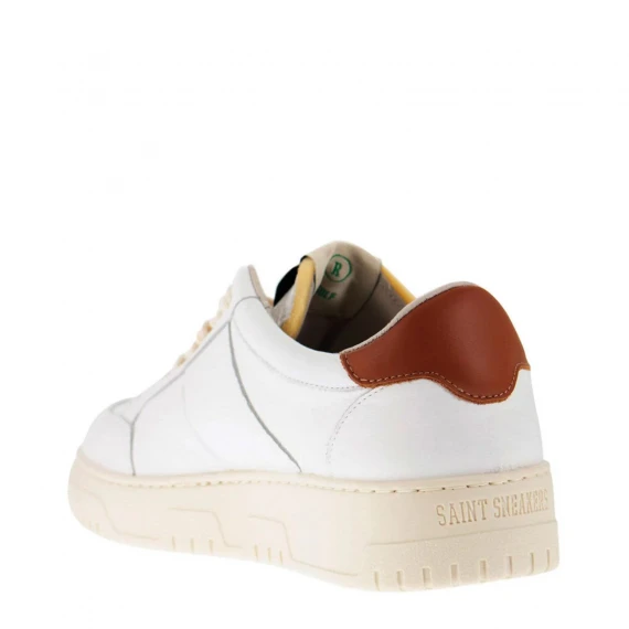 Sneakers Golf in pelle bianca e spoiler cuoio 