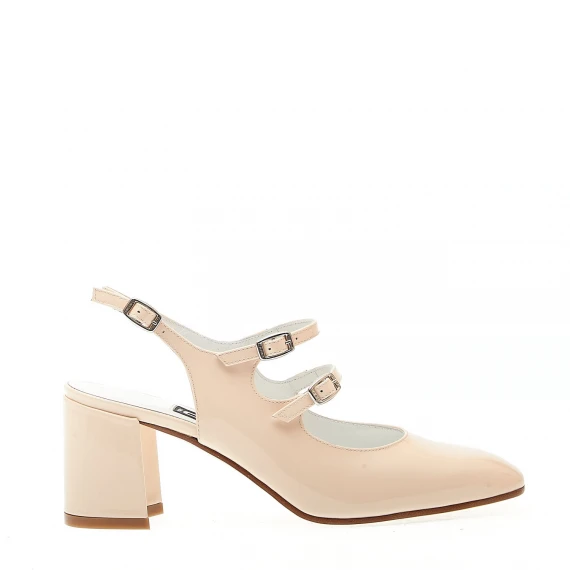 slingback tacco 70 mm vernice beige - Taglia 40 - carel