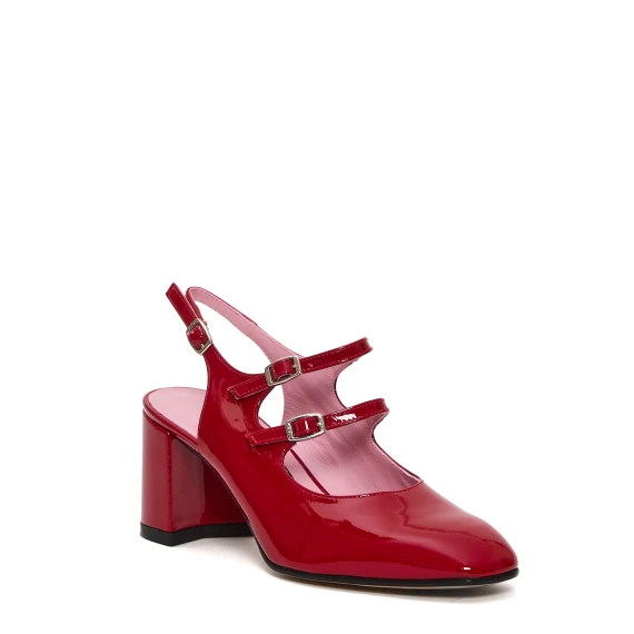 slingback vernice rossa tacco 60 mm
