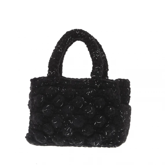 shopping small crochet lana nero e lurex - Taglia ONESIZE - chica bags