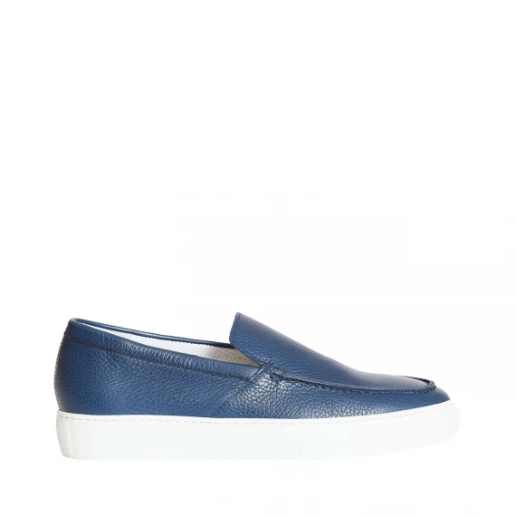 slip on in pelle blu