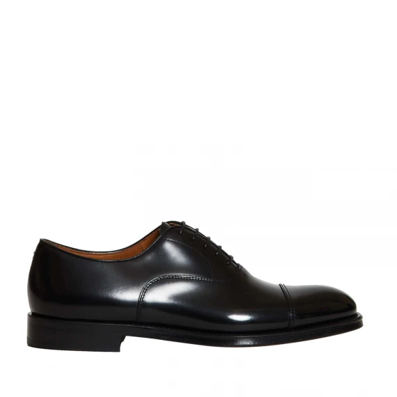 Stringata oxford in pelle nero