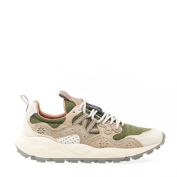 sneakers tessuto verdone,camoscio tortora