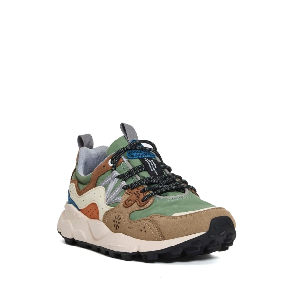 yamano camoscio beige arancio e blu