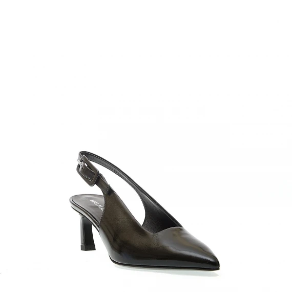 slingback pelle verniciata nera tacco sottile