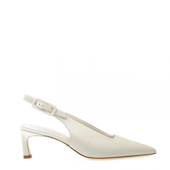 slingback pelle verniciata panna tacco sottile