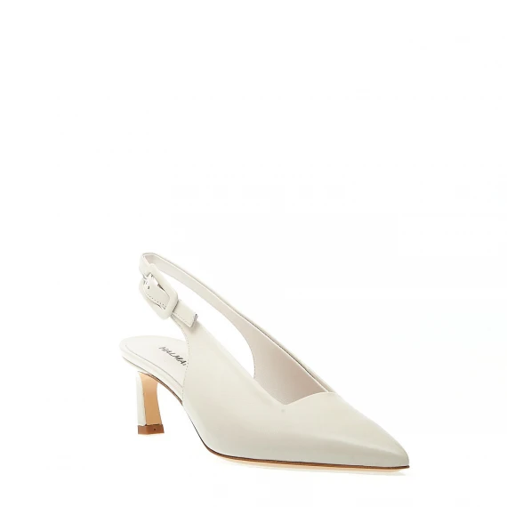 slingback pelle verniciata panna tacco sottile