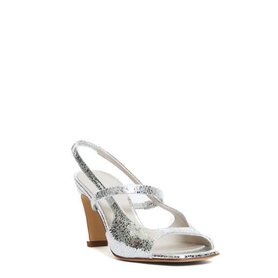 sandalo craclè argento tacco 80 mm