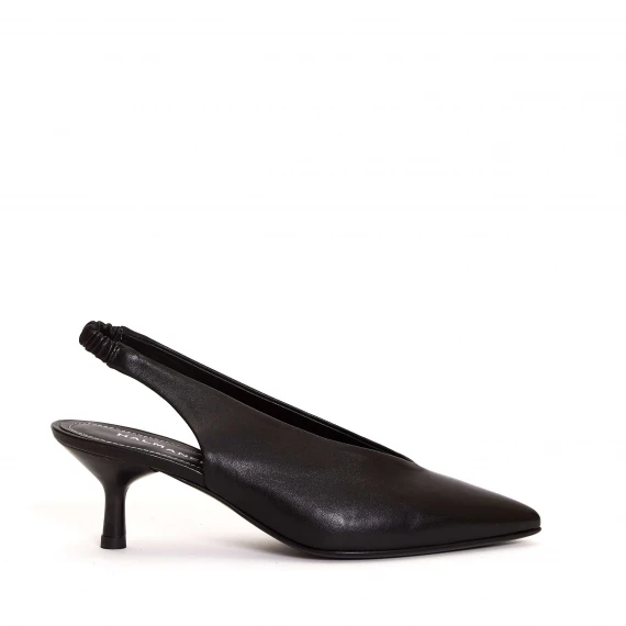 slingback pelle nero accollato t.50