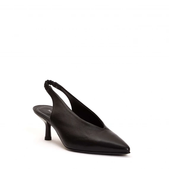 slingback pelle nero accollato t.50