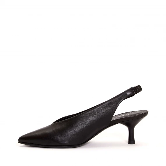 slingback pelle nero accollato t.50