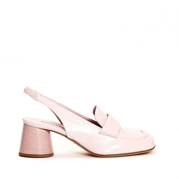 slingback tacco 50 mm pelle cipria