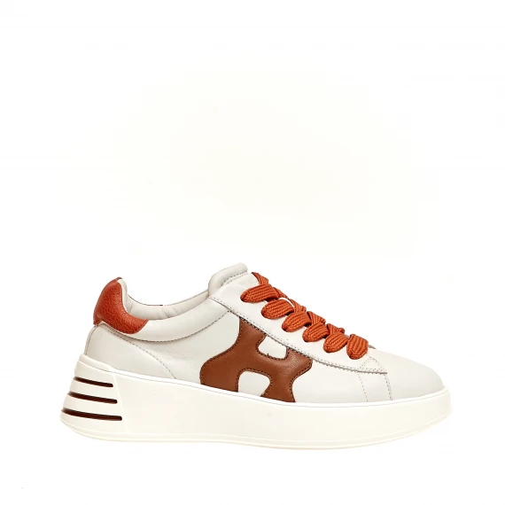 sneakers Rebel in pelle burro e arancio