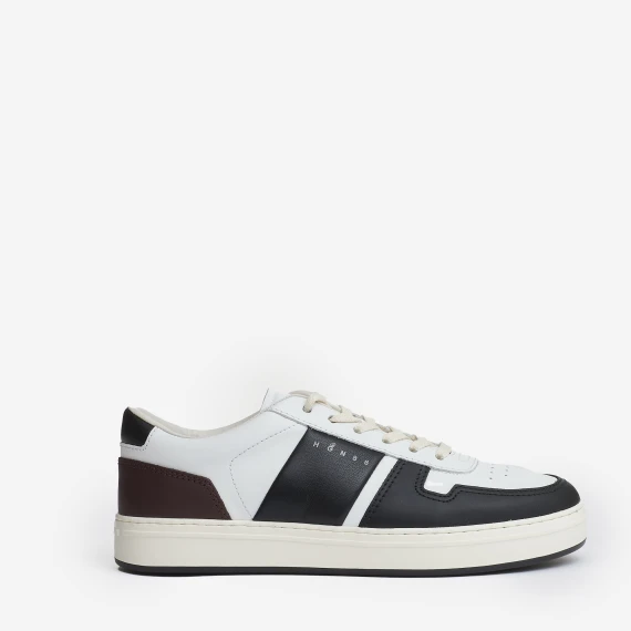 H TV sneakers black white leather