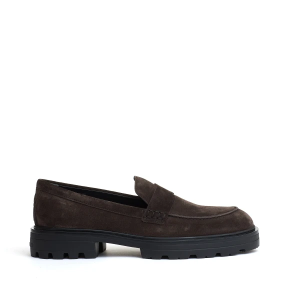 mocassino camoscio marrone carroarmato
