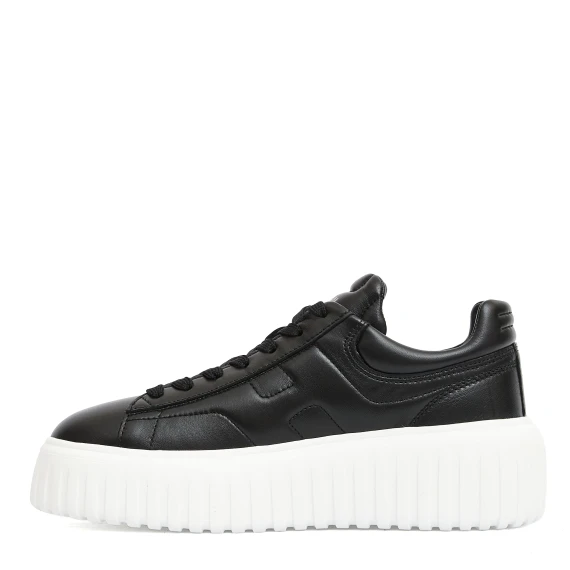 sneakers H stripe pelle nero