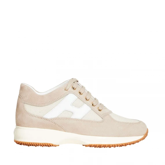 sneakers Interactive in camoscio beige