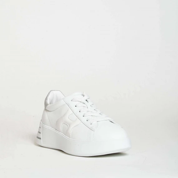 sneakers Rebel in pelle bianco e glitter 