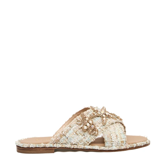 サンダル・ミュール PAOLA FIORENZA SS2519 Sandals Sandalo In Velluto Rosa sandalo in velluto rosa cipria