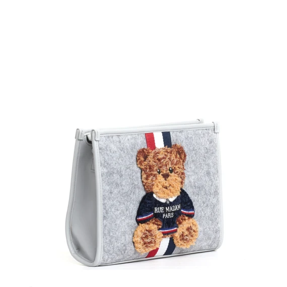 clutch grigio con Teddy