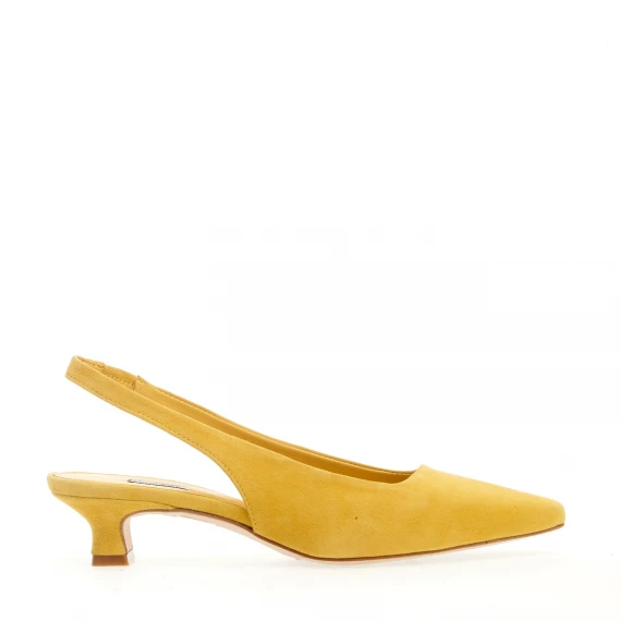 slingback camoscio giallo