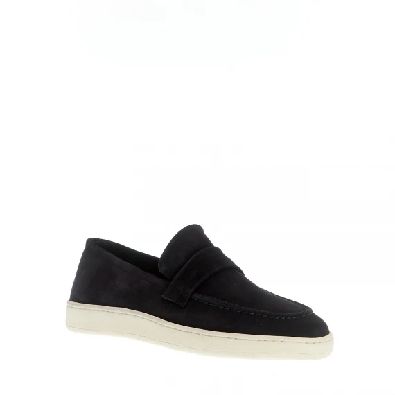 mocassino camoscio blu fondo bianco